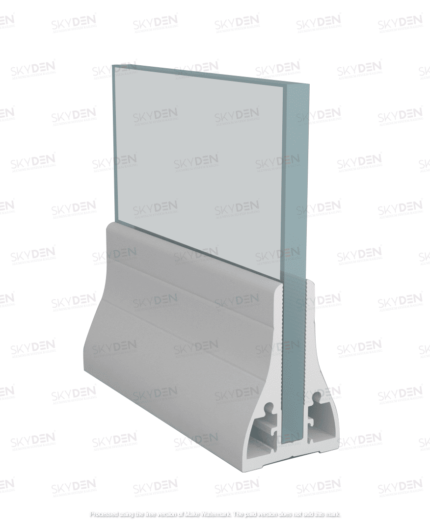 SD 14 Continuous Profile System Aluminum Glass Railing Base Profile for Balcony and Staircase, Indoor and Outdoor Top Mount Design, Durable Finish, Easy Installation for Modern Projects